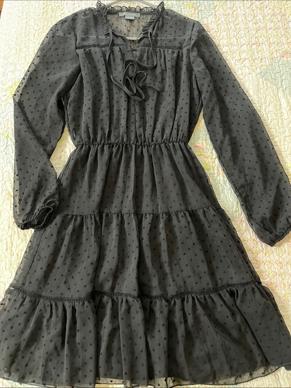*Free with $40 Purchase* Black Swiss Dot Tiered Mini Dress